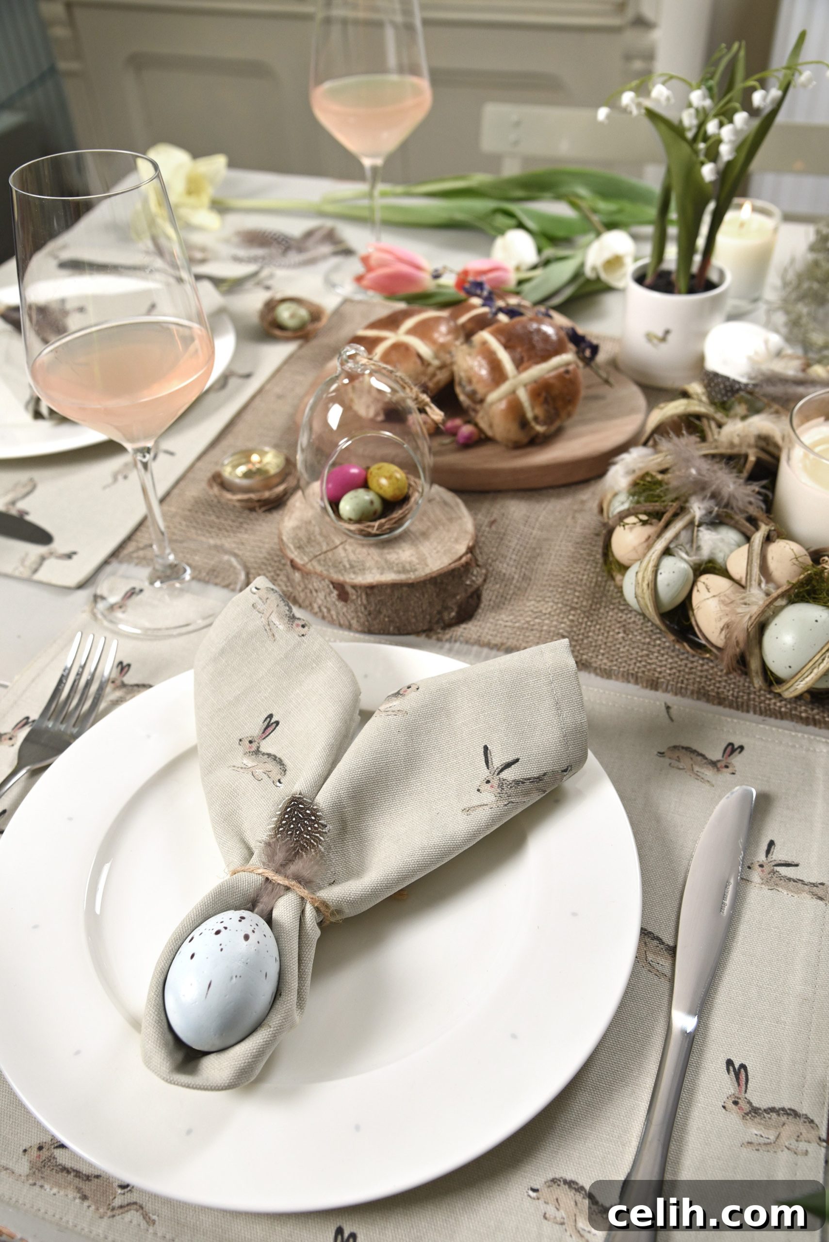 Fun and quirky Easter table ideas from Sophie Allport. Why not create a napkin design like this for your Easter dining?