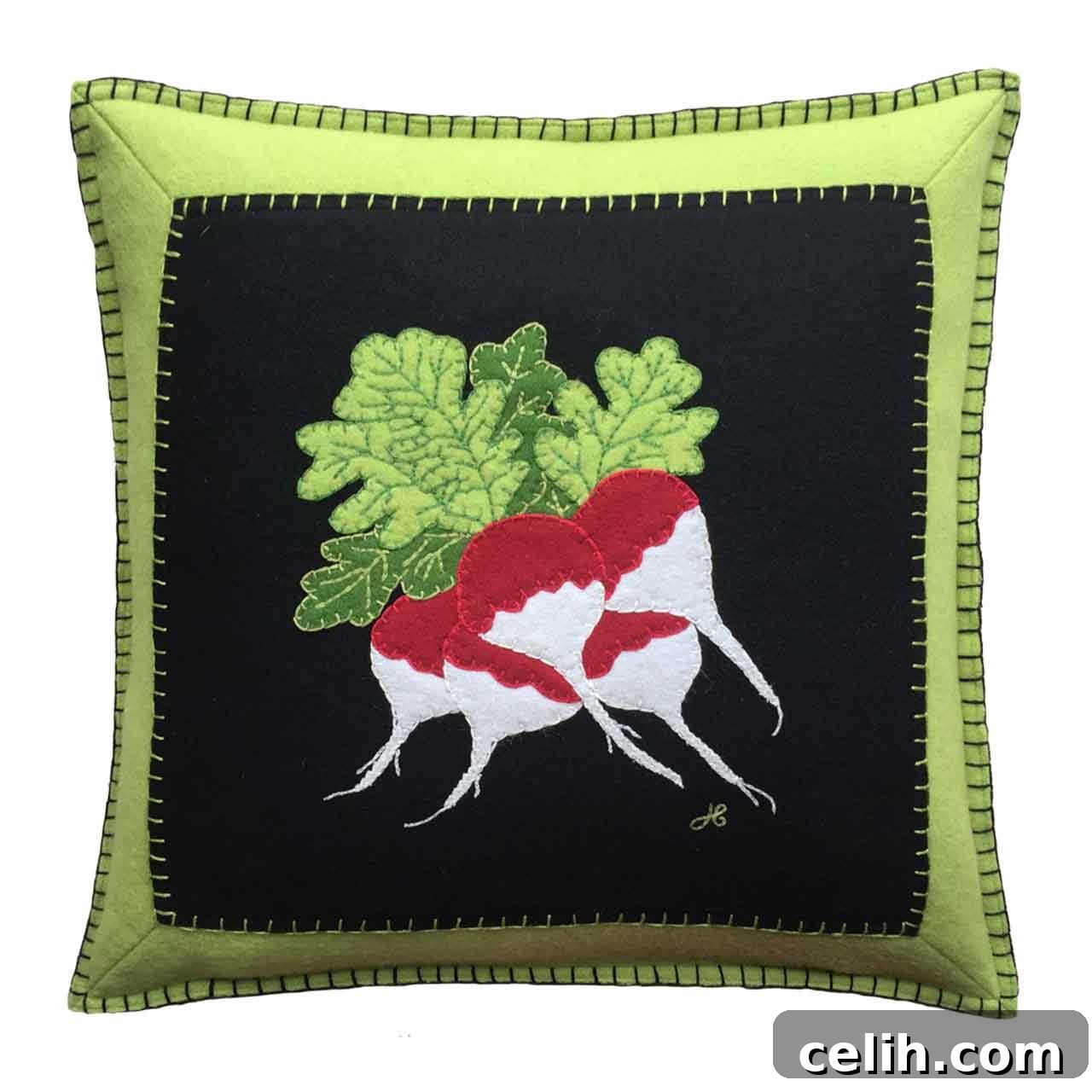 Radish design cushion from the Jan Constantine vegetable collection