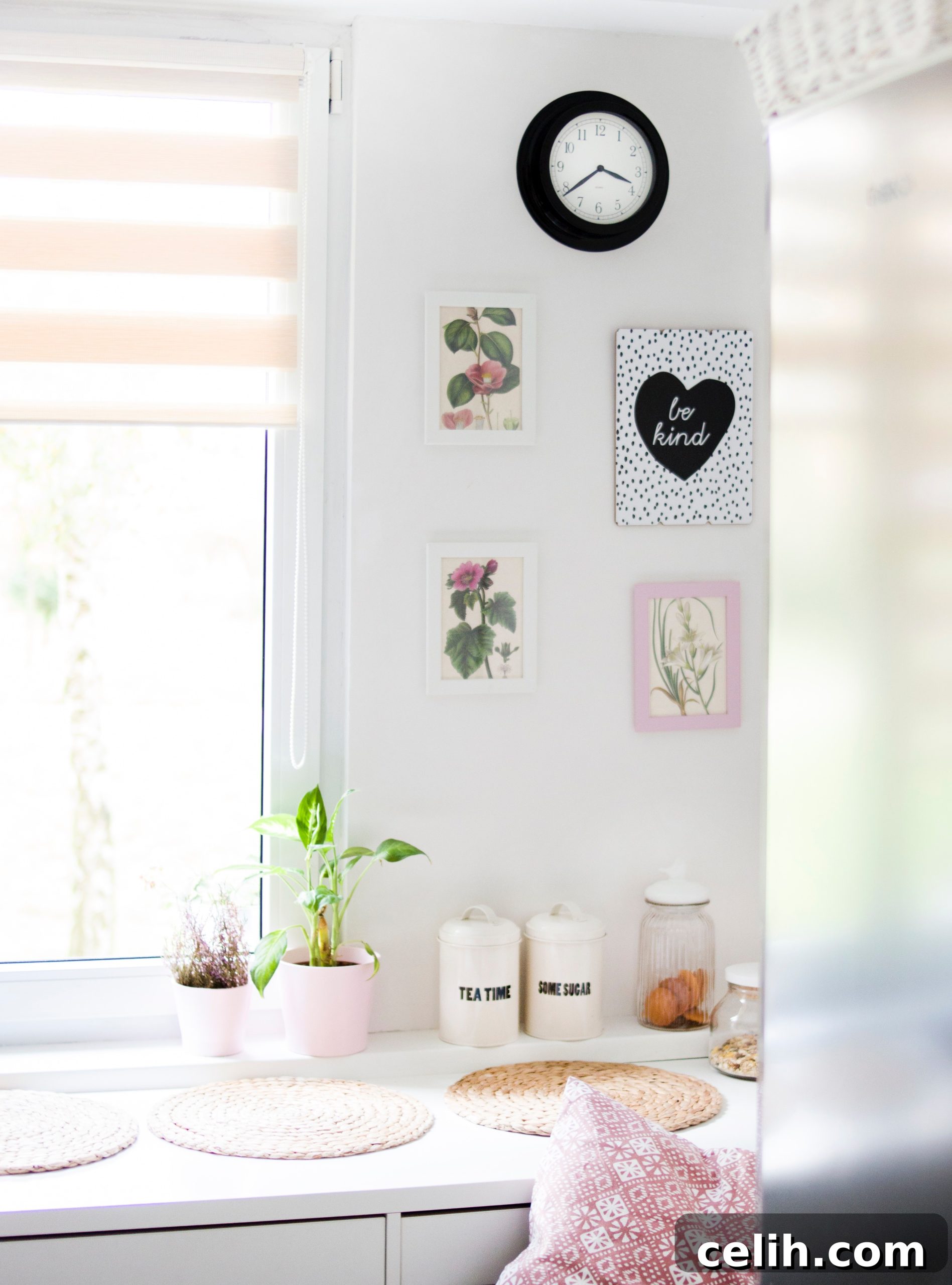 Make the most of natural light in your home by opening up blinds and cleaning windows to brighten your space