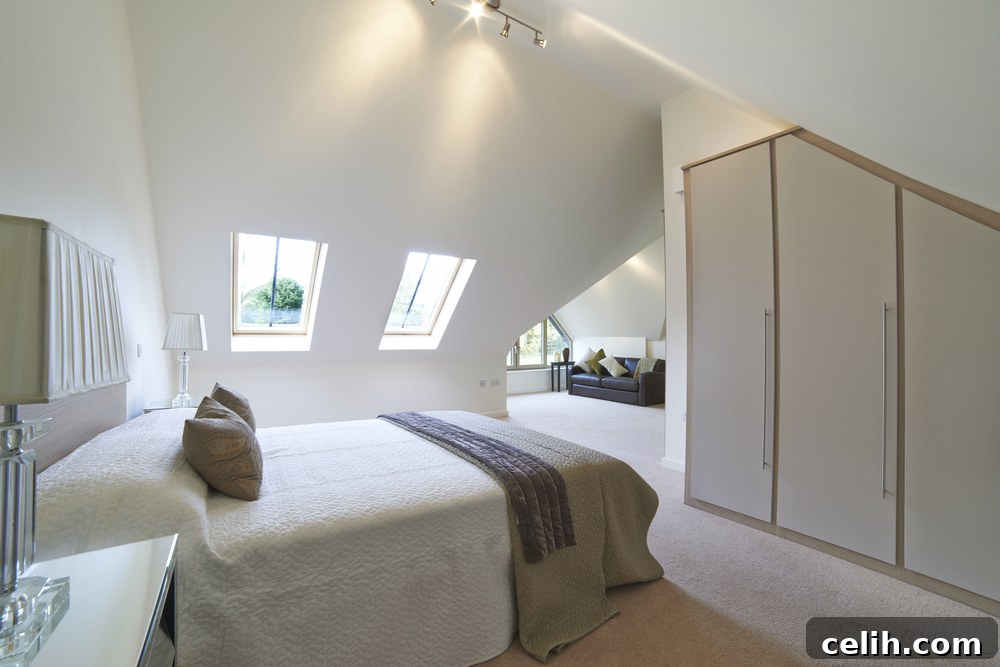 Create Your Sleep Sanctuary 3 Building storage into the eaves in a loft conversion bedroom makes perfect sense. These wardrobes and cupboards are a great example.