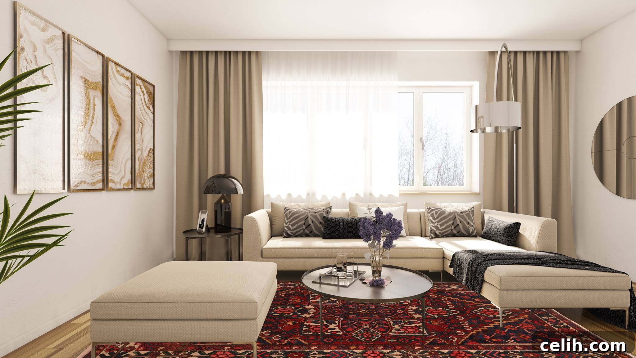 Elevate Your Decor with Grand Handmade Rugs 2 Large rugs are ideal for using on a living room floor, defining spaces and adding comfort.