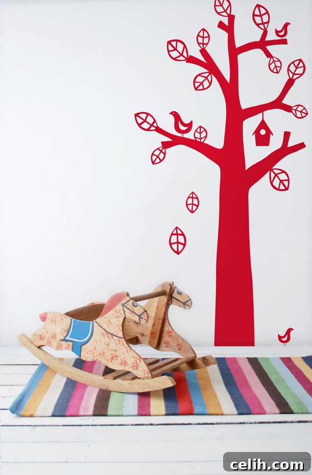 Ferm LIVING Bird Tree Wall Sticker for Children's Rooms Bird Tree Wall Sticker for Kids Room Decoration by Ferm LIVING