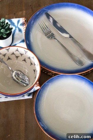 Vibrant Blue Tabletop Creations 7 Love this Mikasa fresh blue tableware set - the terracotta rim is very Mediterranean in style
