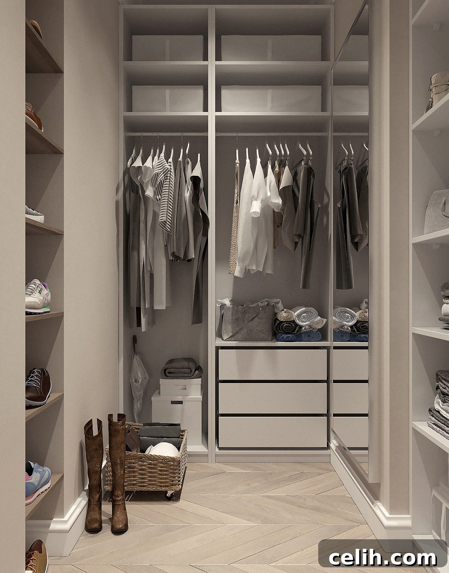 Transform an unused spare bedroom into your very own dressing room