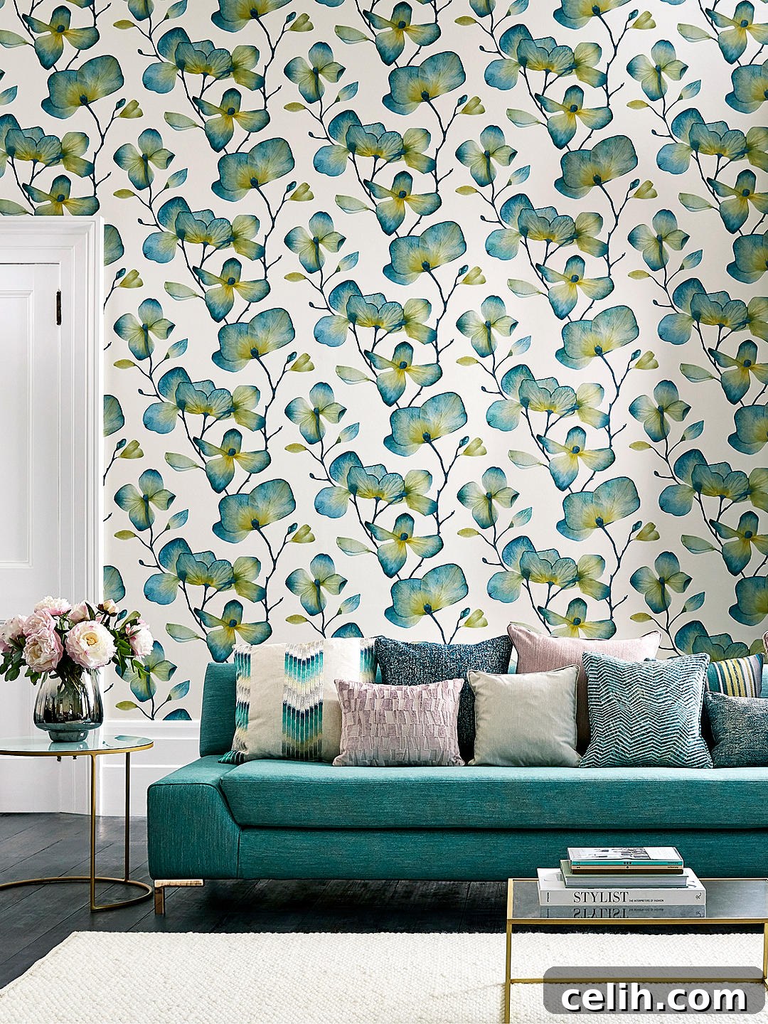 Beautiful translucent flower petal design wallpaper by Harlequin, Kienze floral.