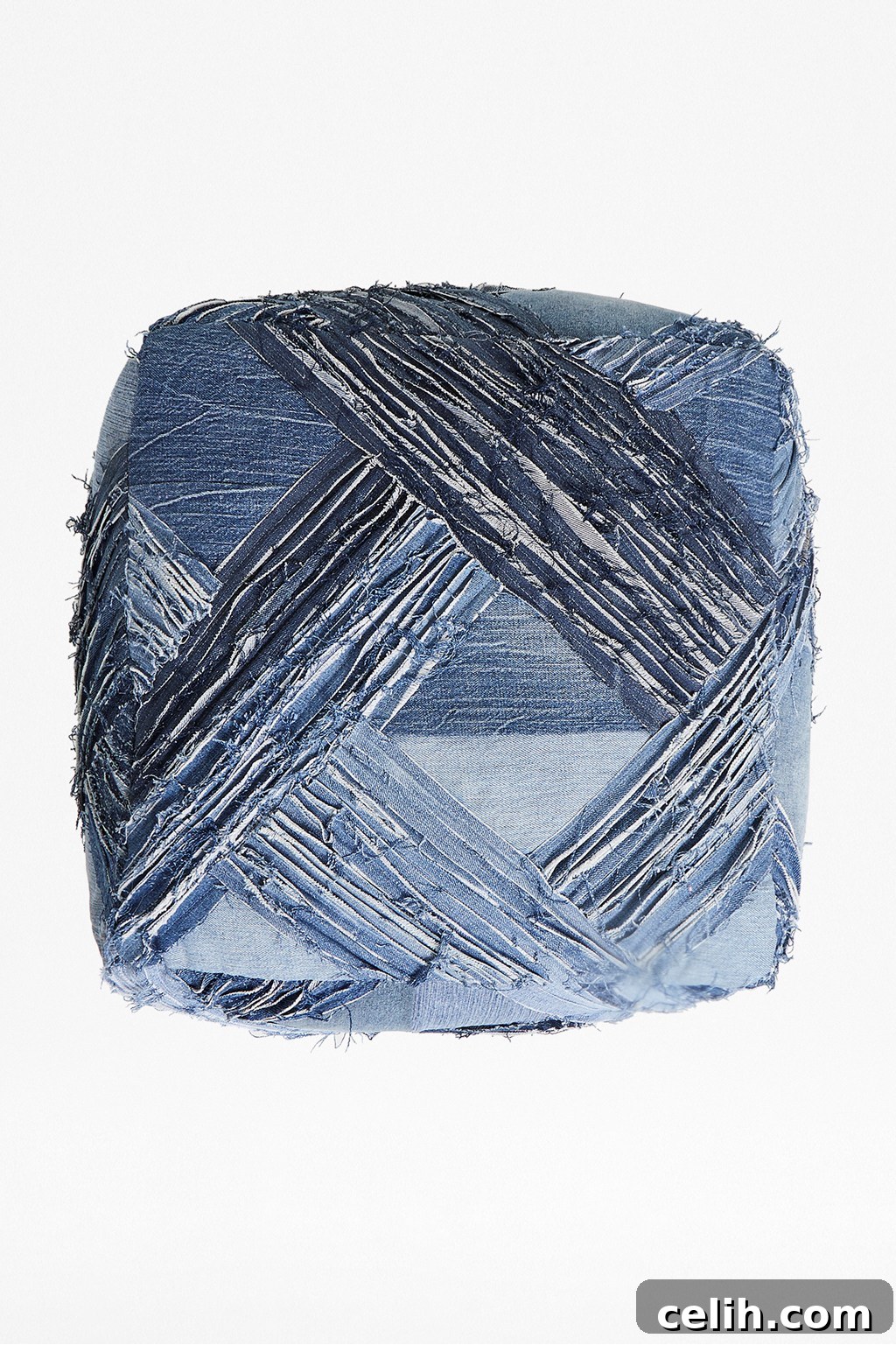 Lovely handmade recycled denim pouffe seat