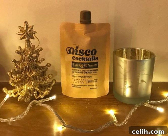 Assortment of Disco Cocktails pouches, showcasing their 1970s inspired designs and convenient, postable packaging