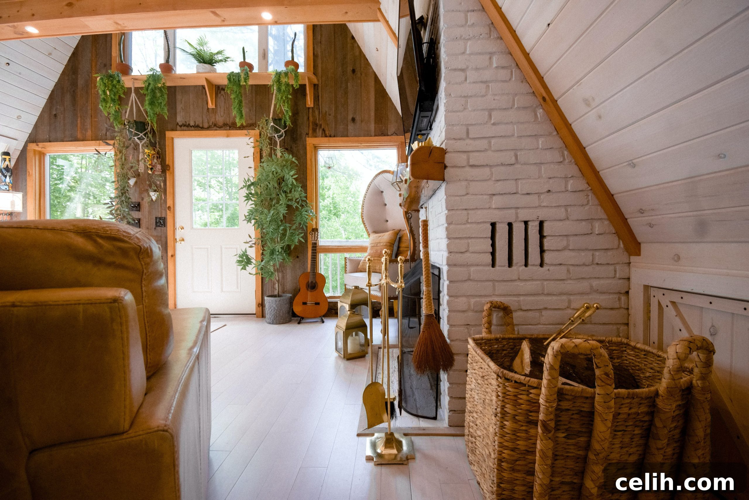 When painting a large area of brickwork inside your home, it's best to use a roller