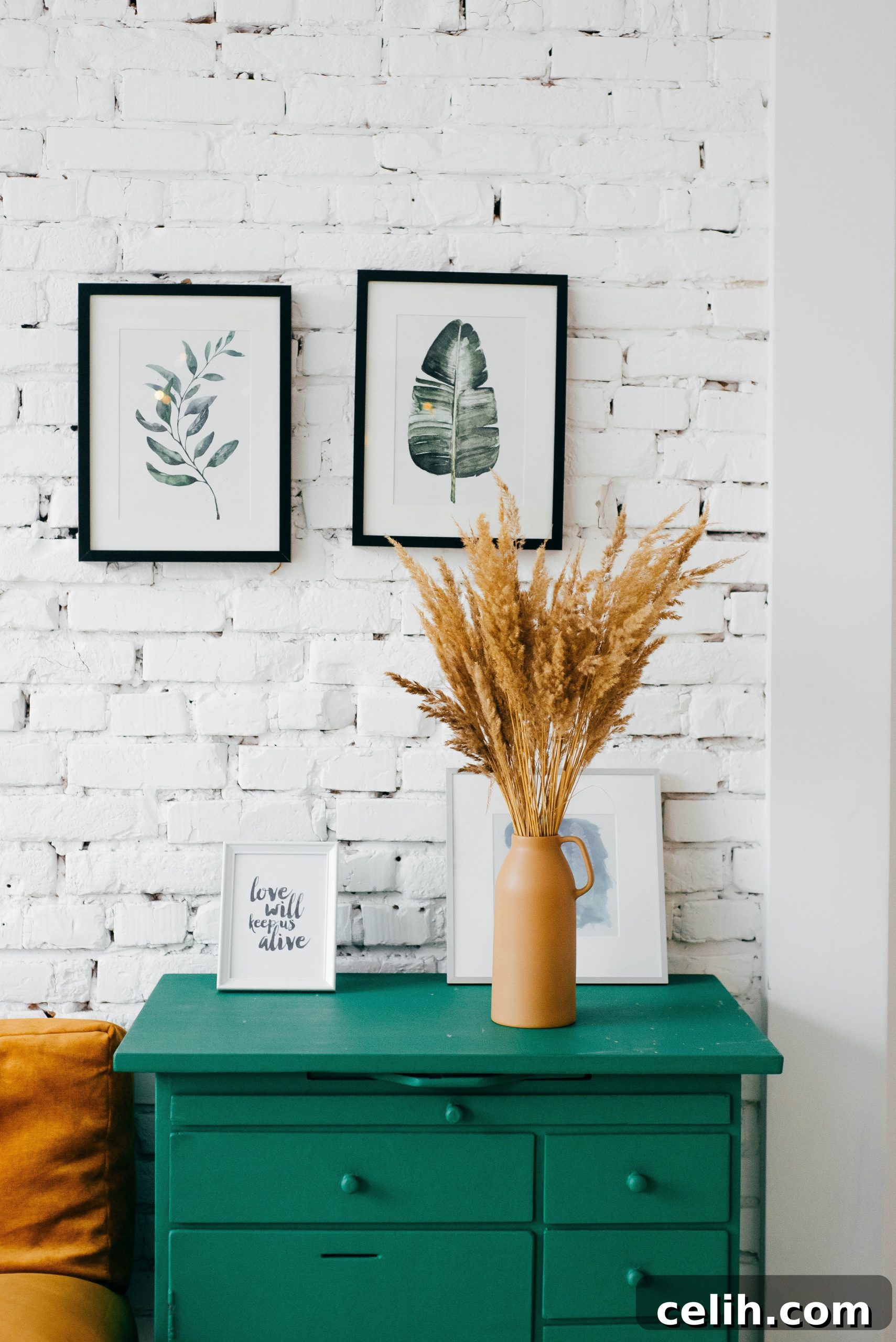 Brick wall in home painted in white paint
