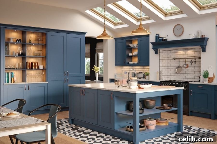 Your Kitchen's Perfect Palette 2 Stunning blue wood contemporary kitchen by Katie Brown Kitchens