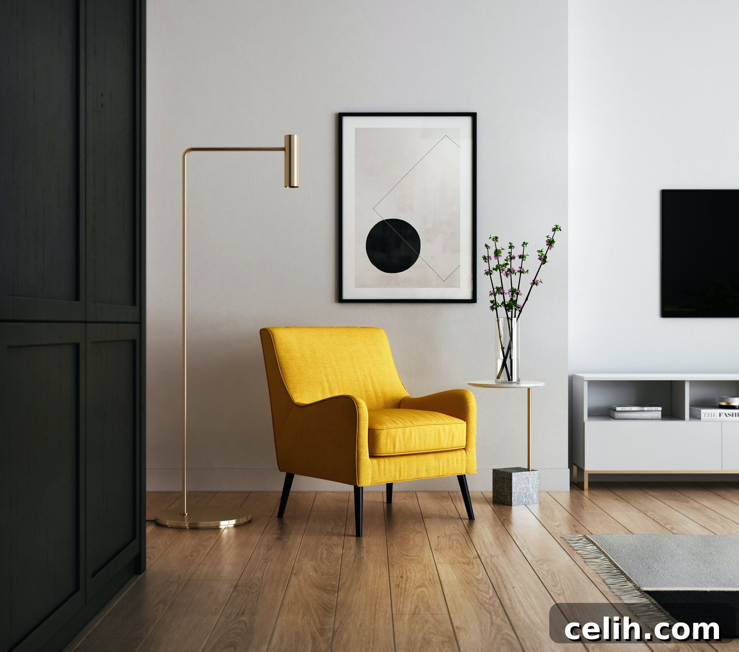 Engineered Wood Floors: Style Durability and Value 2 Elegant and stylish engineered wood floor in a modern home, showcasing contemporary interior design.