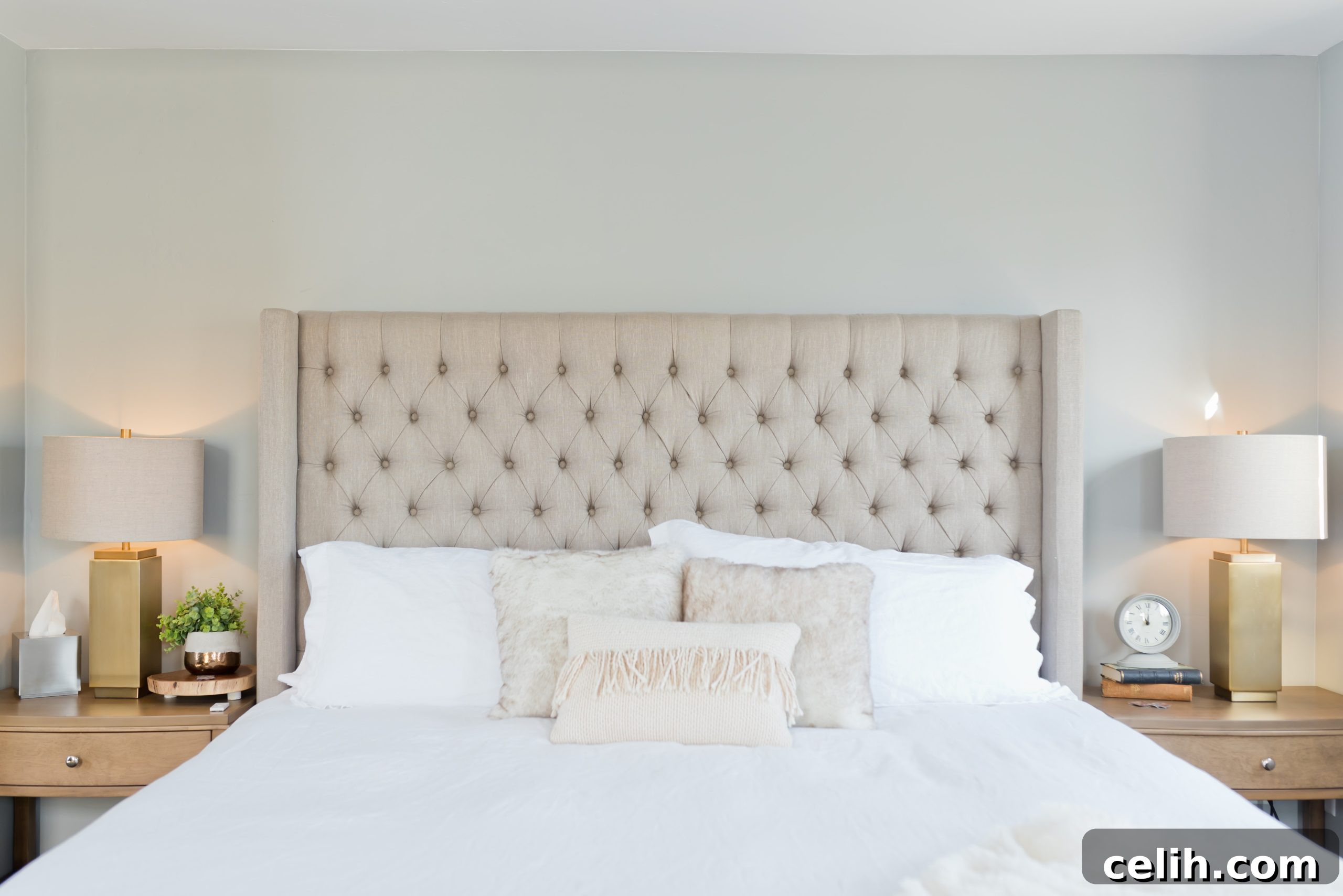 White bedding looks fresh and bright, especially when it's kept clean