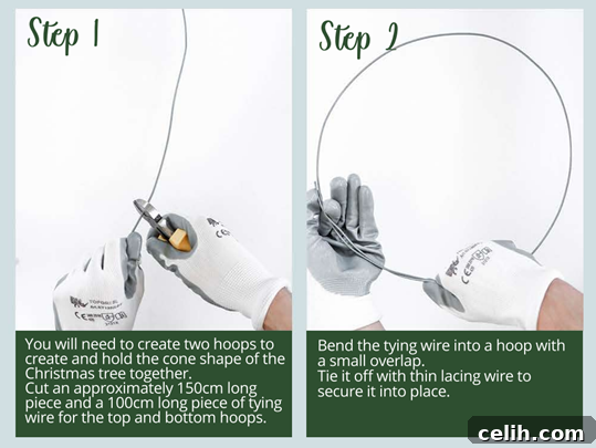 Make your own wire Christmas tree base