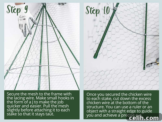 Refine and paint your DIY wire Christmas tree