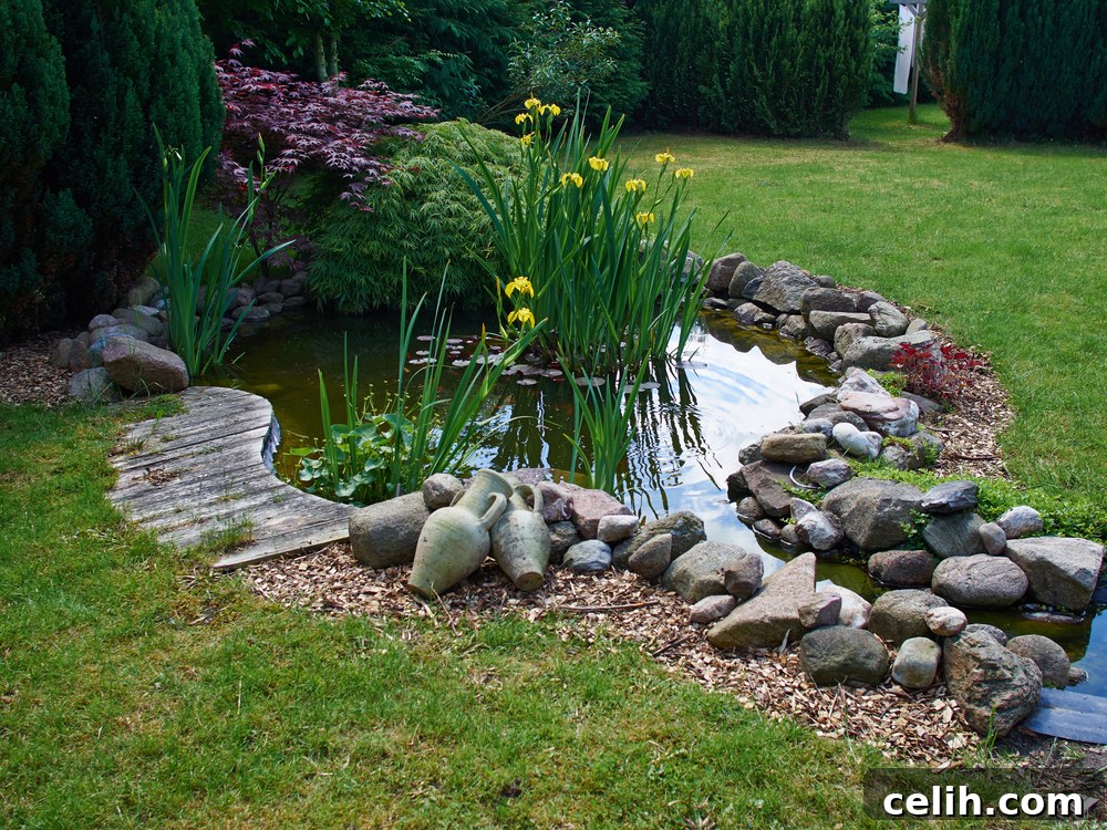 Pond Edging Ideas: Rustic Charm to Polished Perfection 2 Pebbles gracefully edge this garden pond in a natural way