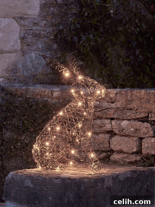 Deck the Halls for Less: Friday Christmas Decor Sale at Cox and Cox 7 Charming faux rattan light-up hare decoration for year-round or festive display from Cox & Cox