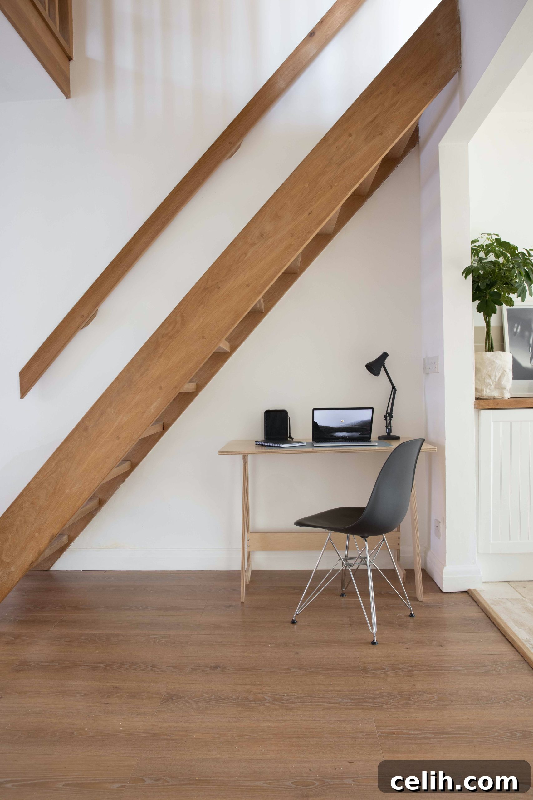 Hardwood Flooring Unveiled: 7 Essential Truths 3 Great use of space under the stairs for an office nook