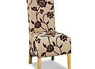 Debenhams Elegant Chocolate Floral Wingback Fabric Chairs