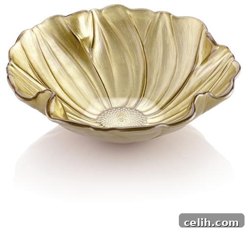 gold-magnolia-dish Glass flower dish