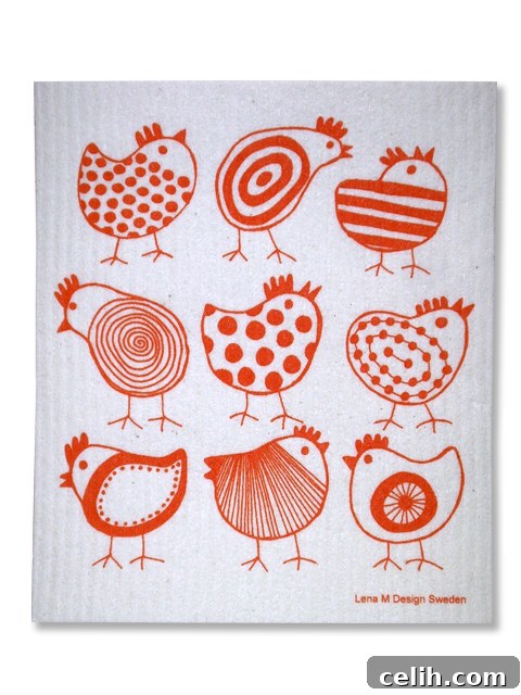 Designer Chick Dishcloth Charming Chick Designer Dishcloth for an Eco-Friendly Kitchen