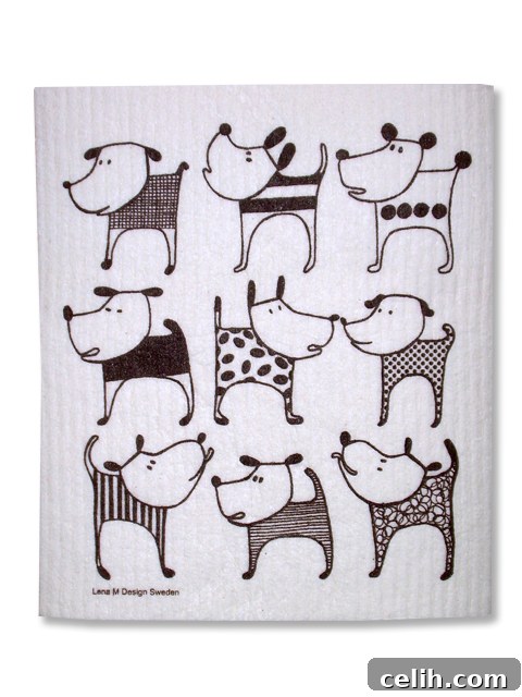 Designer Dog Dishcloth Playful Designer Dog Dishcloth for Modern Kitchens