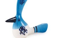 Blue-Crested Ceramic Bird by Hannah Turner