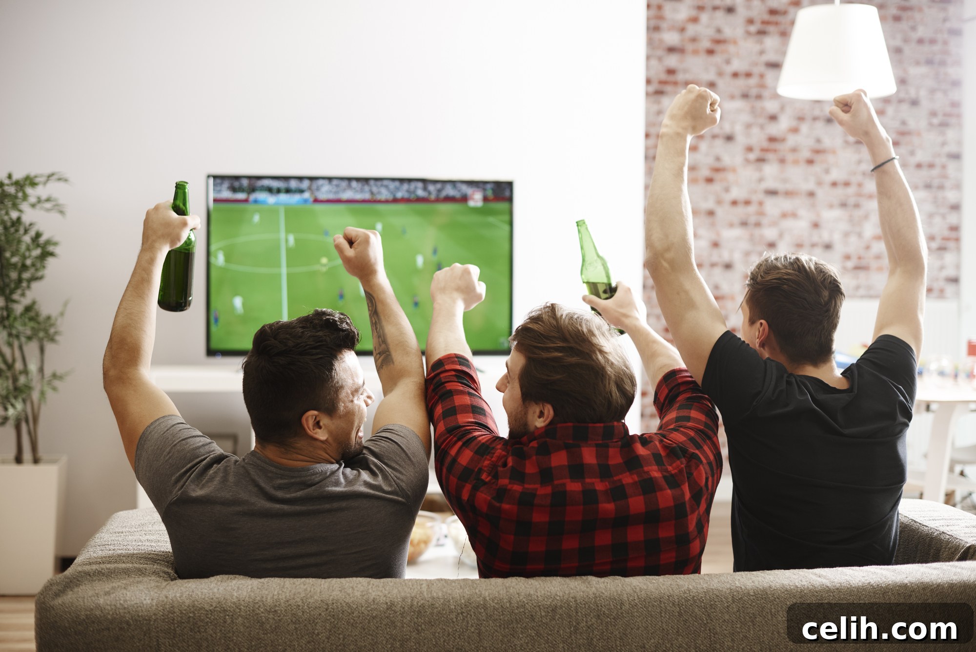 Transform Your Man Cave: Stylish Flooring Solutions 8 Watching sports in a man cave with sports memorabilia