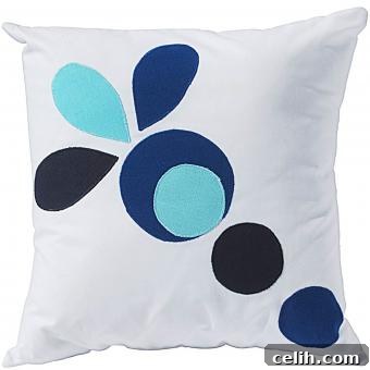 Florestine Ischia Applique Cushion Exquisite Applique Cushion Design - Ischia Sea Splashes