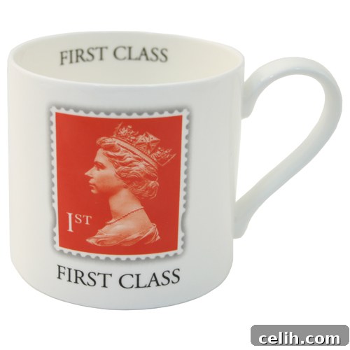 First Class British Stamp Design Fine Bone China Mug