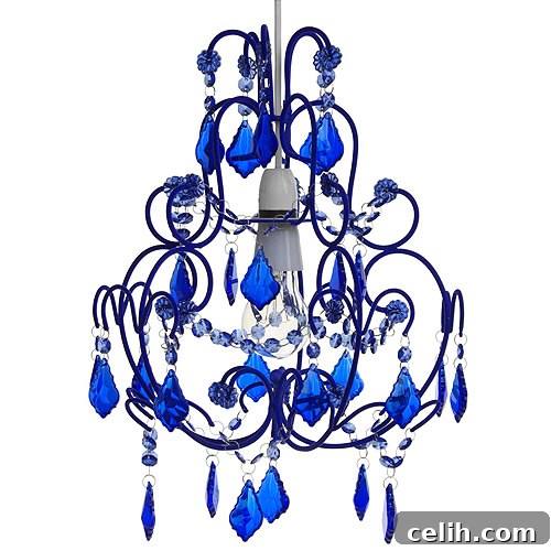 Flounce Flock Chandelier Blue Flounce Flock Chandelier in Blue