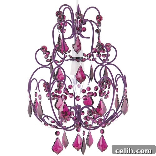 Flounce Flock Chandelier Purple Flounce Flock Chandelier in Purple