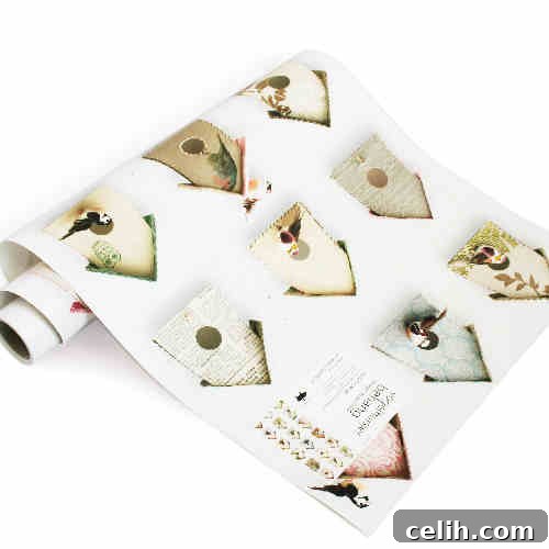 Close-up of birdhouse wallpaper featuring charming details