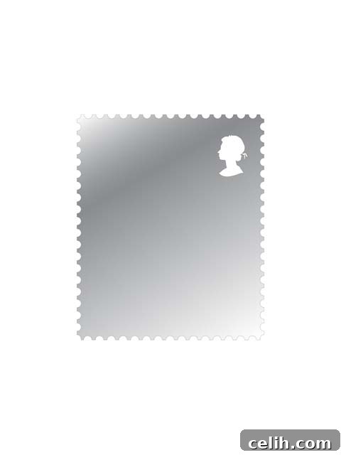 postage-stamp-mirror Silver acrylic postage stamp mirror showing a reflection, designed and made in the UK by Hunkydory Home