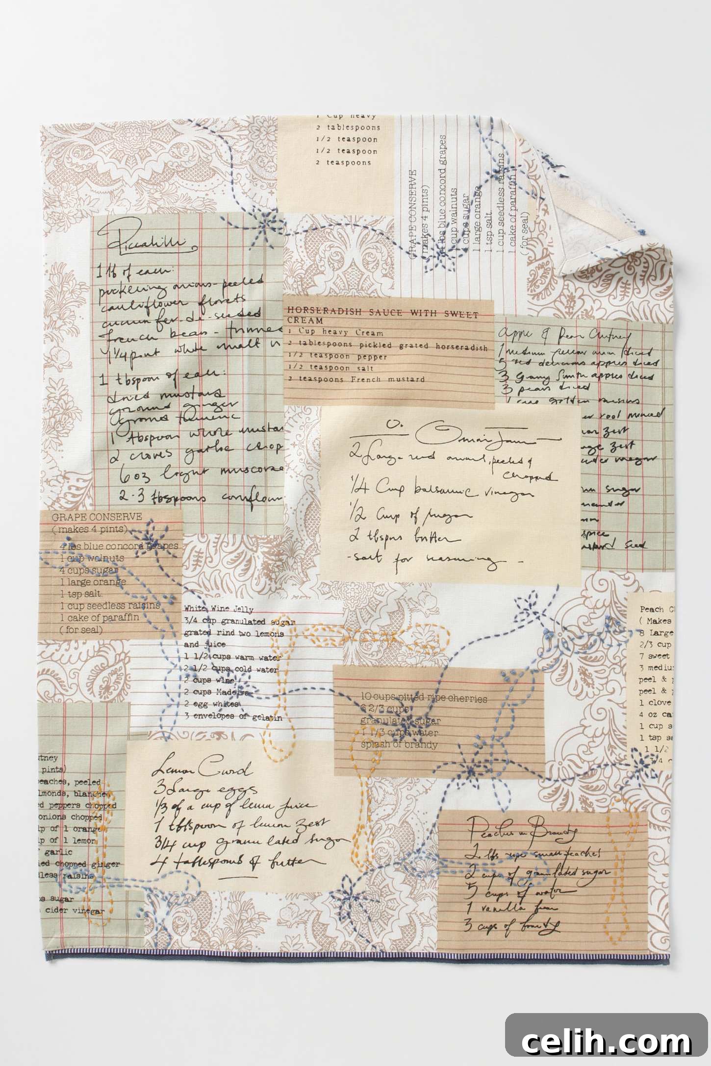 anthropologie-recipe-box-dishtowel Cotton recipe box tea towel