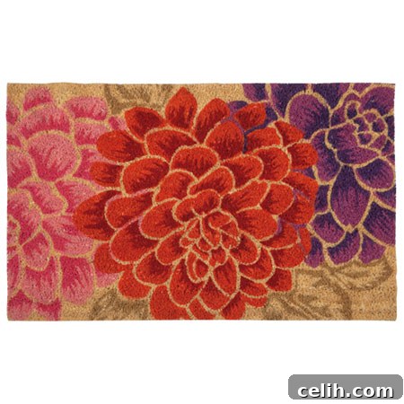 flower-print-doormat Colourful doormat