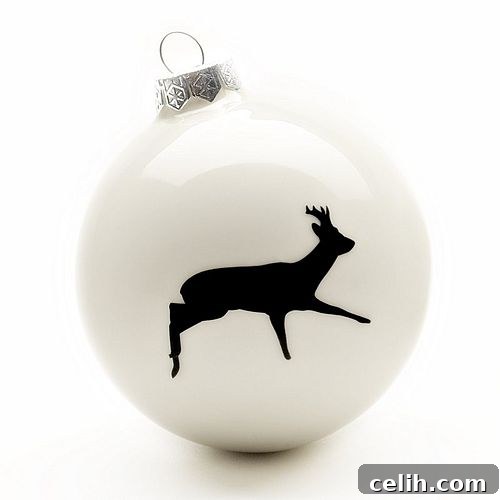 Contemporary cream deer bauble
