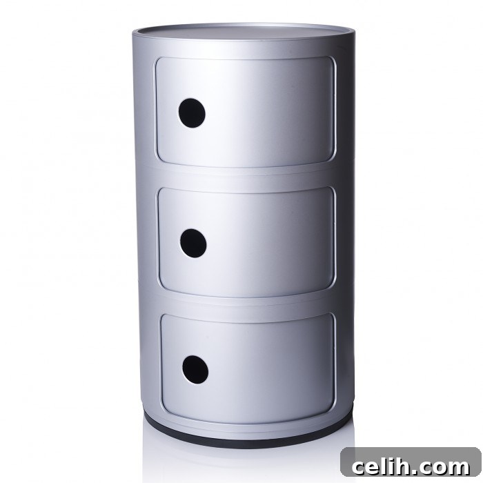 Designer Kartell Componibili Modern Silver Furniture