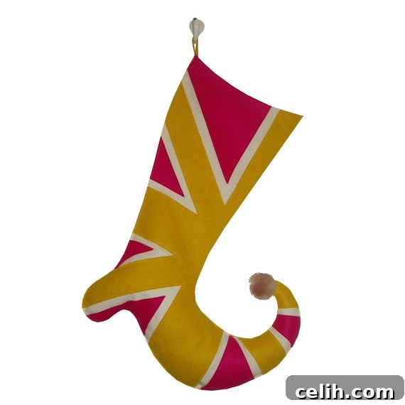 Karen Hilton Handmade Stocking Funky Union Jack Christmas stocking socks by Karen Hilton