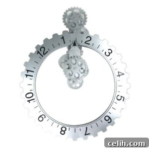 invotis-silver-wall-gear-clock Silver funky Invotis wall gear clock from Amazon