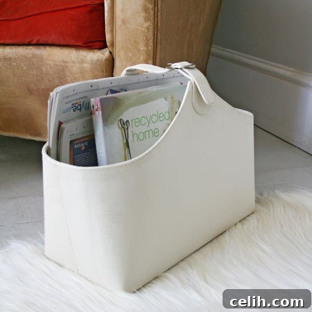 Faux snakeskin magazine holder basket