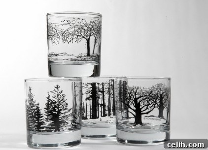 Striking Black Tree Glasses by Snowden Flood