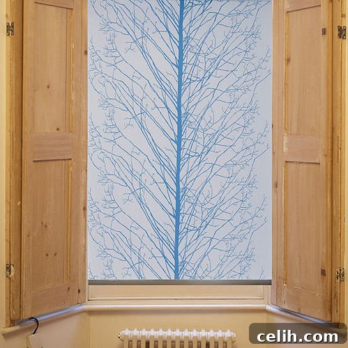 tree-roller-blind Blue tree design roller blind