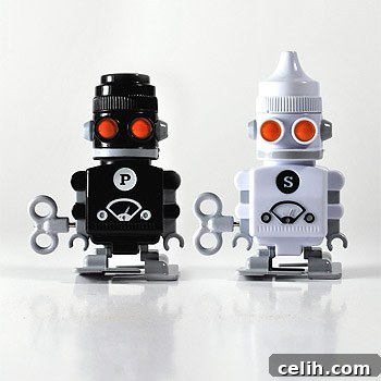 Funky and interactive salt and pepper robot characters for your table