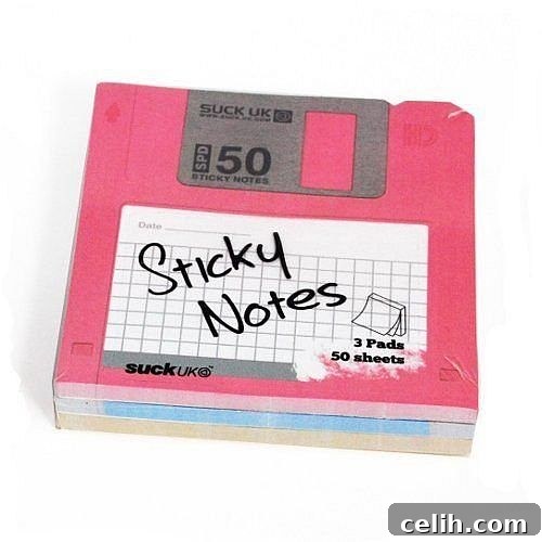 floppy-disc-sticky-notes-pack Computer disc sticky memo notes