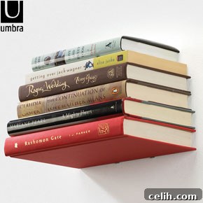 Innovative Umbra Conceal Bookshelf creating an invisible storage solution