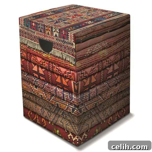 Cardboard Marrakech Stool - Eastern Inspired Marrakech design cardboard stool seat table - inspired by Eastern patterns, adding exotic charm.