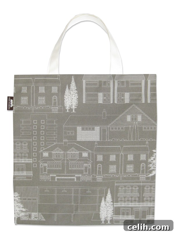Town canvas bag and wallpaper by Mini Moderns