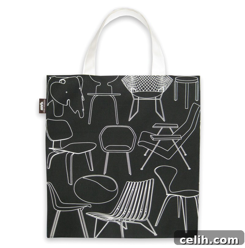 Chair design fabric canvas bag by Mini Moderns