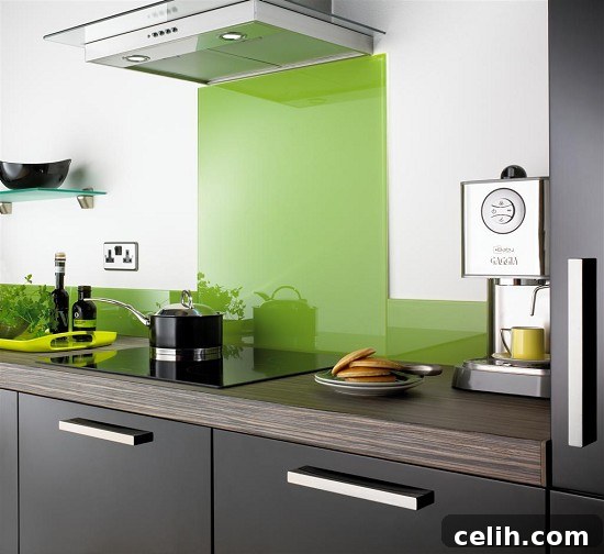 lime-green-glass-splashback Contemporary glass kitchen splashbacks