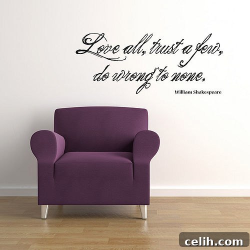 William Shakespeare Love All wall decal quote